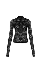 Meshoberteil mit Samtdruck