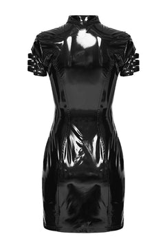 Lackkleid mit Netzeisatz