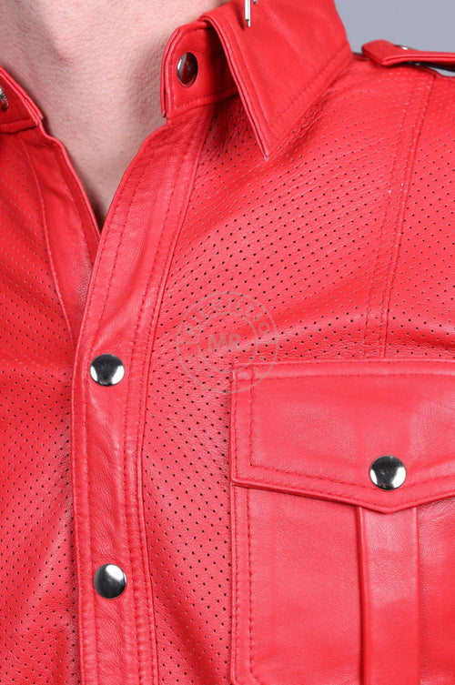 RED LEATHER SHIRT