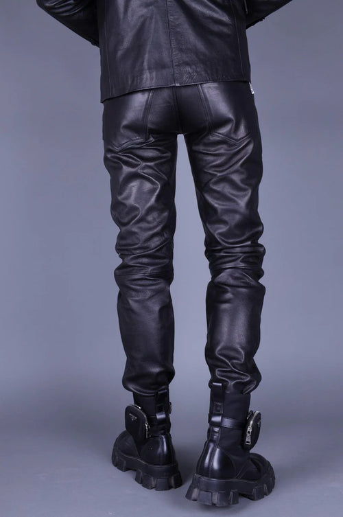 Leather pants slim