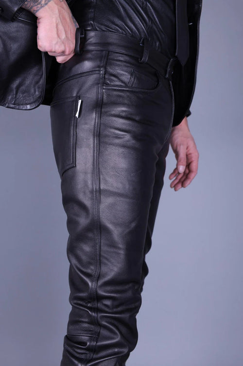 Leather pants slim