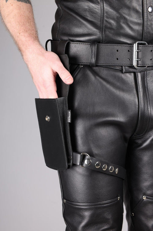 Leder Gürteltasche mit Beinharness
