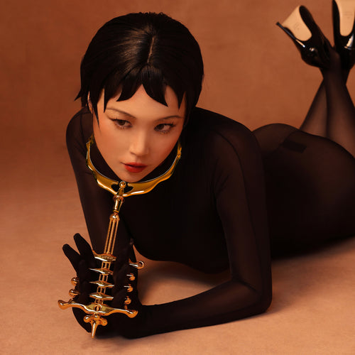 Bondage Metallhalsband & Fingerklemmen Set