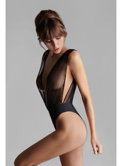 Mesh Body mit tiefem Ausschnitt
