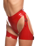 Latex belt with leg harness