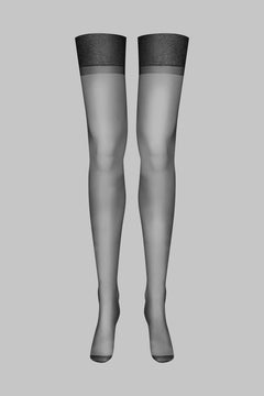 Fishnet stockings with lace top