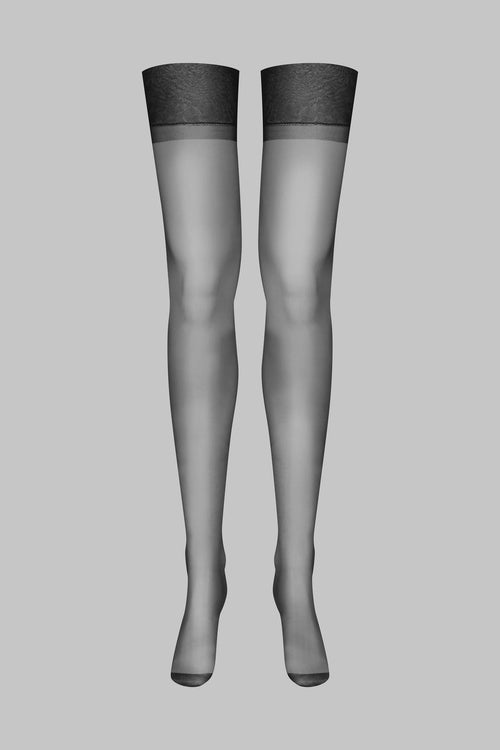 Fishnet stockings with lace top