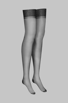 Fishnet stockings with lace top