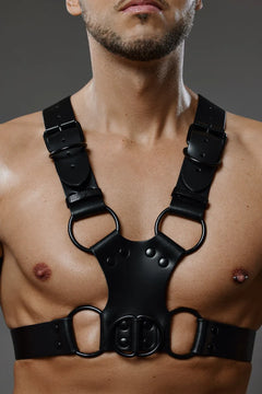 Leder Harness mit D-Ringen