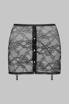 Lace skirt with suspenders