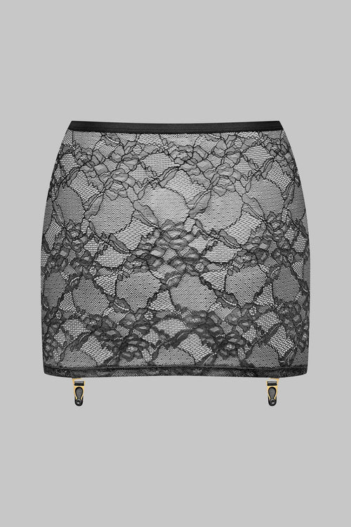 Lace skirt with suspenders