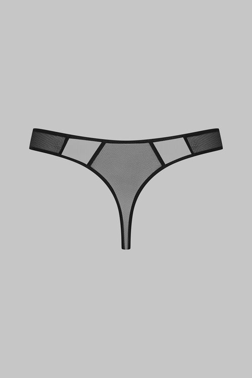 High waist thong with suspenders