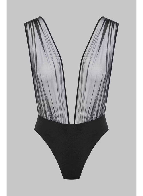 Mesh Body mit tiefem Ausschnitt