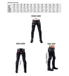 Luxury leather jeans with zipper