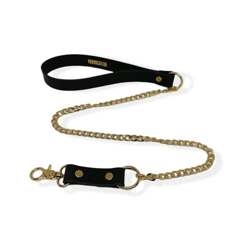 Leather chain leash