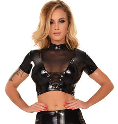 Latex Top mit Mesheinsatz