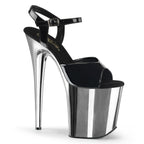 Chrom Plateau Sandale Silber