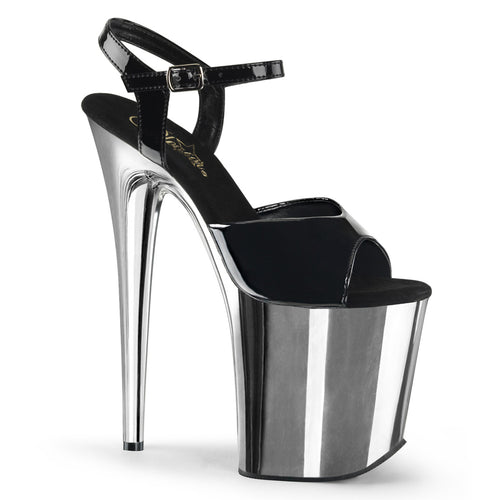 Chrom Plateau Sandale Silber