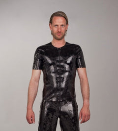 Latex T-Shirt mit Totenköpfen