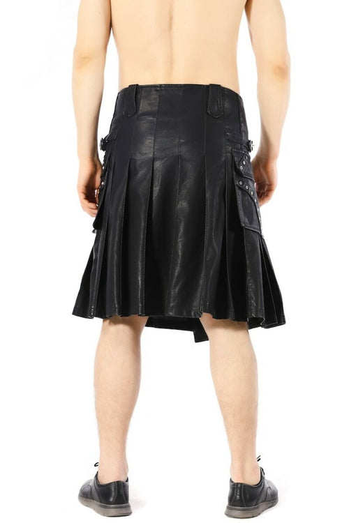 Faux leather kilt