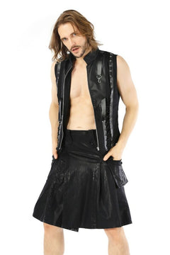 Faux leather kilt