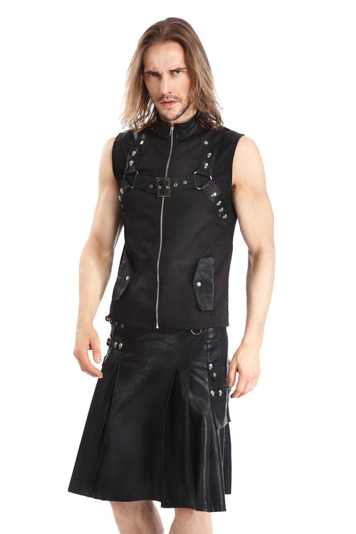 Faux leather kilt