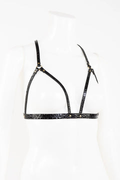 Patent Leather Harness Bra