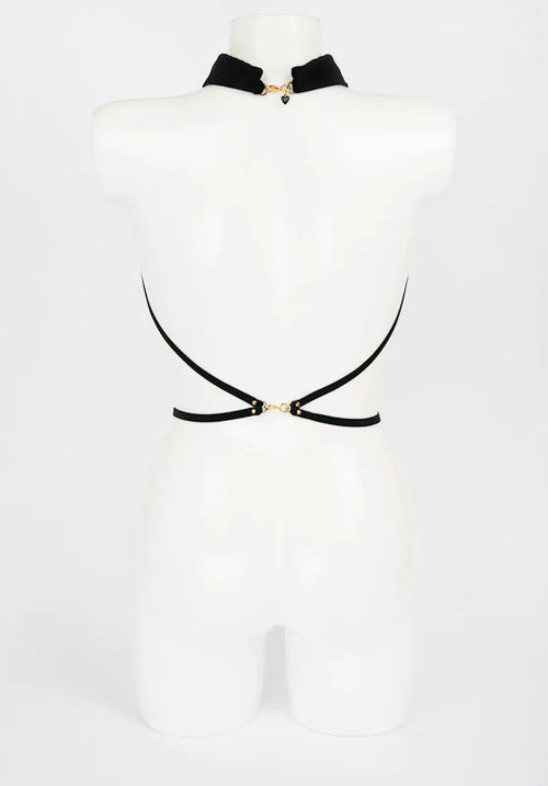 Patent leather harness with leash