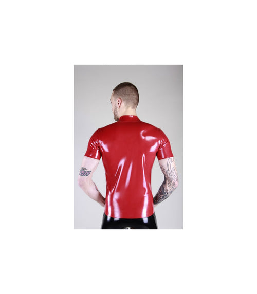 Latex Shirt mit Reißverschluss und Steifen