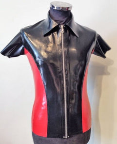 Latex shirt with collar