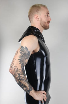 Latex shirt with hood