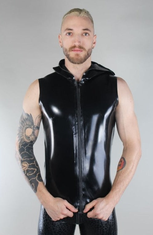 Latex shirt with hood