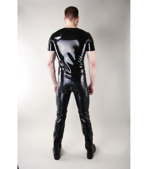 Latex shirt with zipper