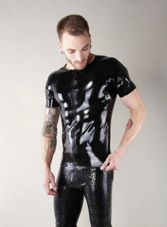 Latex shirt with zipper