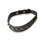 Leather collar Crystal