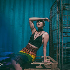 Latex net skirt rainbow