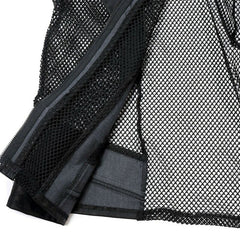 Faux leather mesh vest