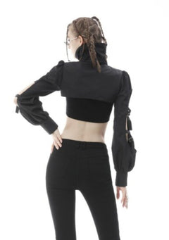 Stoffbolero mit Cut-Outs