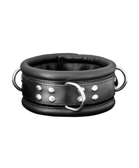 Leather collar 6.5 cm