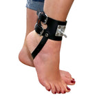 Leather ankle cuffs with heavy O-ring