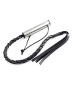 Braided leather whip with aluminum handle