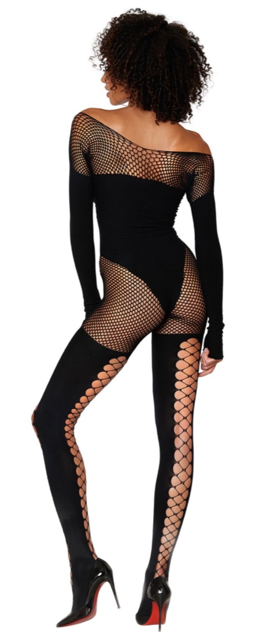 Bodystocking with fishnet
