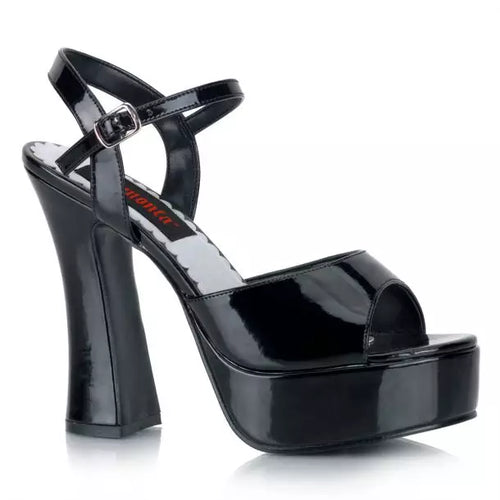 Patent block heel sandal