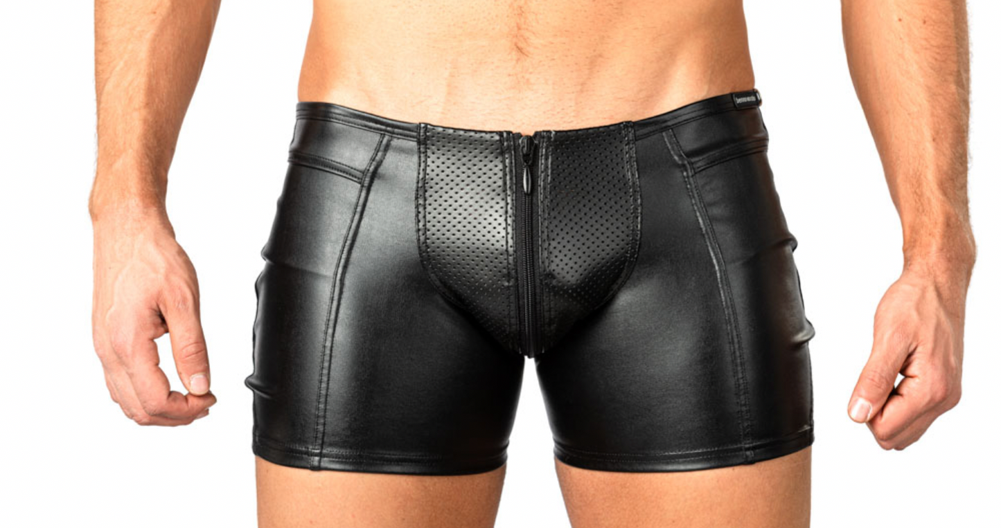 Faux leather boxer shorts