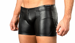 Faux leather boxer shorts