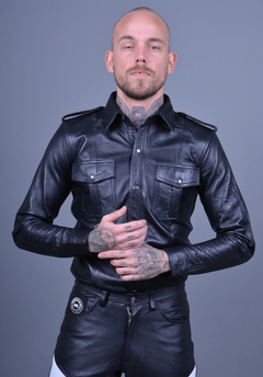 Leather shirt long sleeve