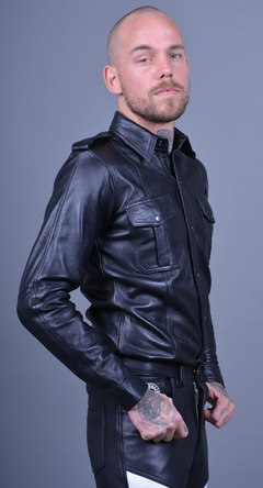 Leather shirt long sleeve