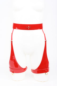 Patent Leather Leg Harness