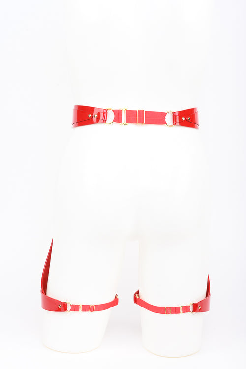 Patent Leather Leg Harness