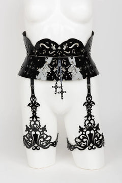 Patent Leather Leg Harness